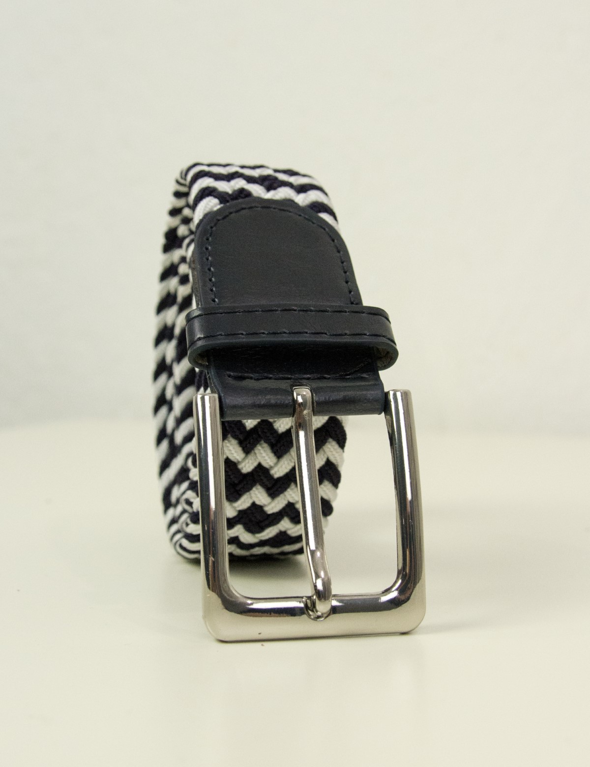 Ανδρική μπεζ μπλε πλεκτή ελαστική ζώνη 250422 φωτογραφία